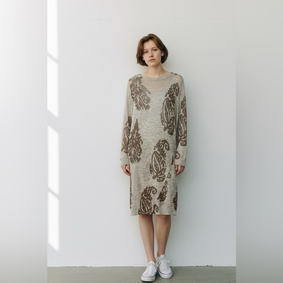 Dries Van Noten Dresses & Skirts - Dries Van Noten grey alpaca and wool blend knit dress